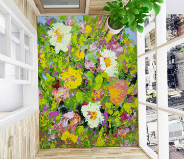3D Oil Painting Colorful Flowers 96108 Allan P. Friedlander Floor Mural  Wallpaper Murals Self-Adhesive Removable Print Epoxy