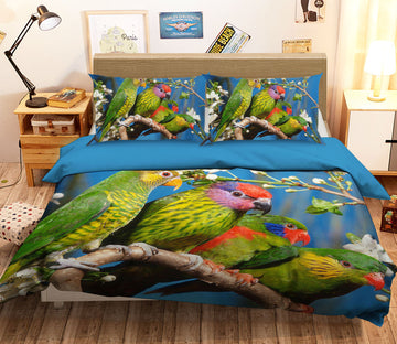 3D Plum Magpie 1924 Bed Pillowcases Quilt