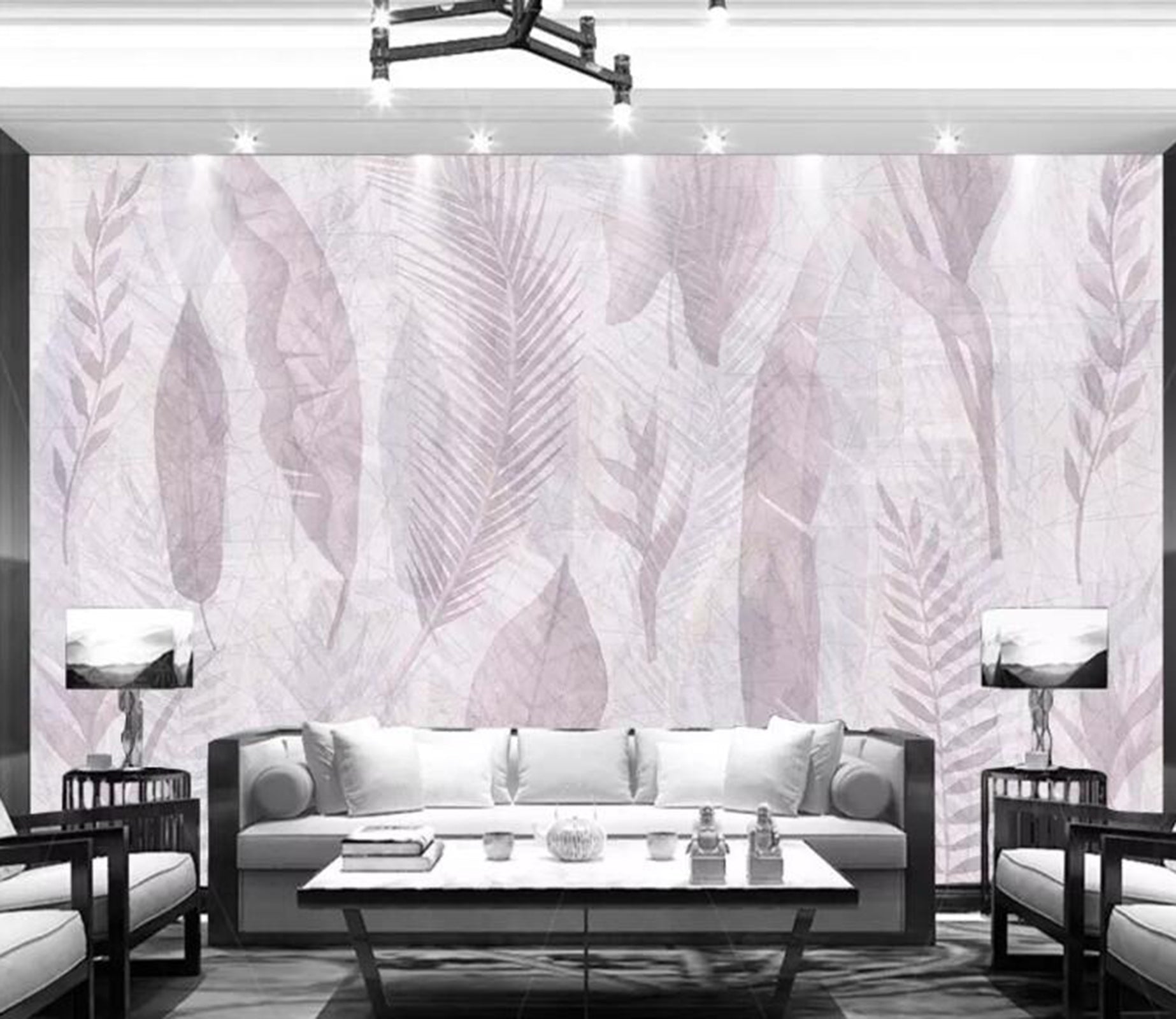 3D White Leaves WG13 Wall Murals Wallpaper AJ Wallpaper 2 