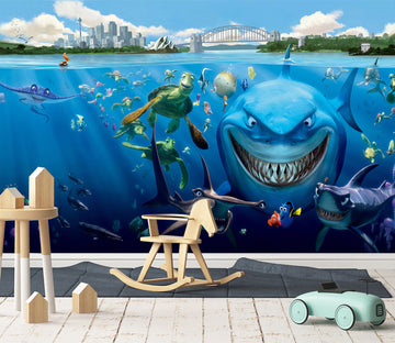 3D Funny Shark 1704 Wall Murals