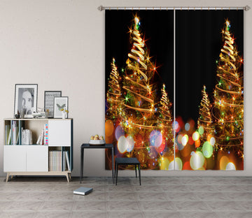 3D Colored Lights Tree 53057 Christmas Curtains Drapes Xmas