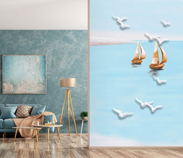 3D Asuka Boat 1830 Wall Murals