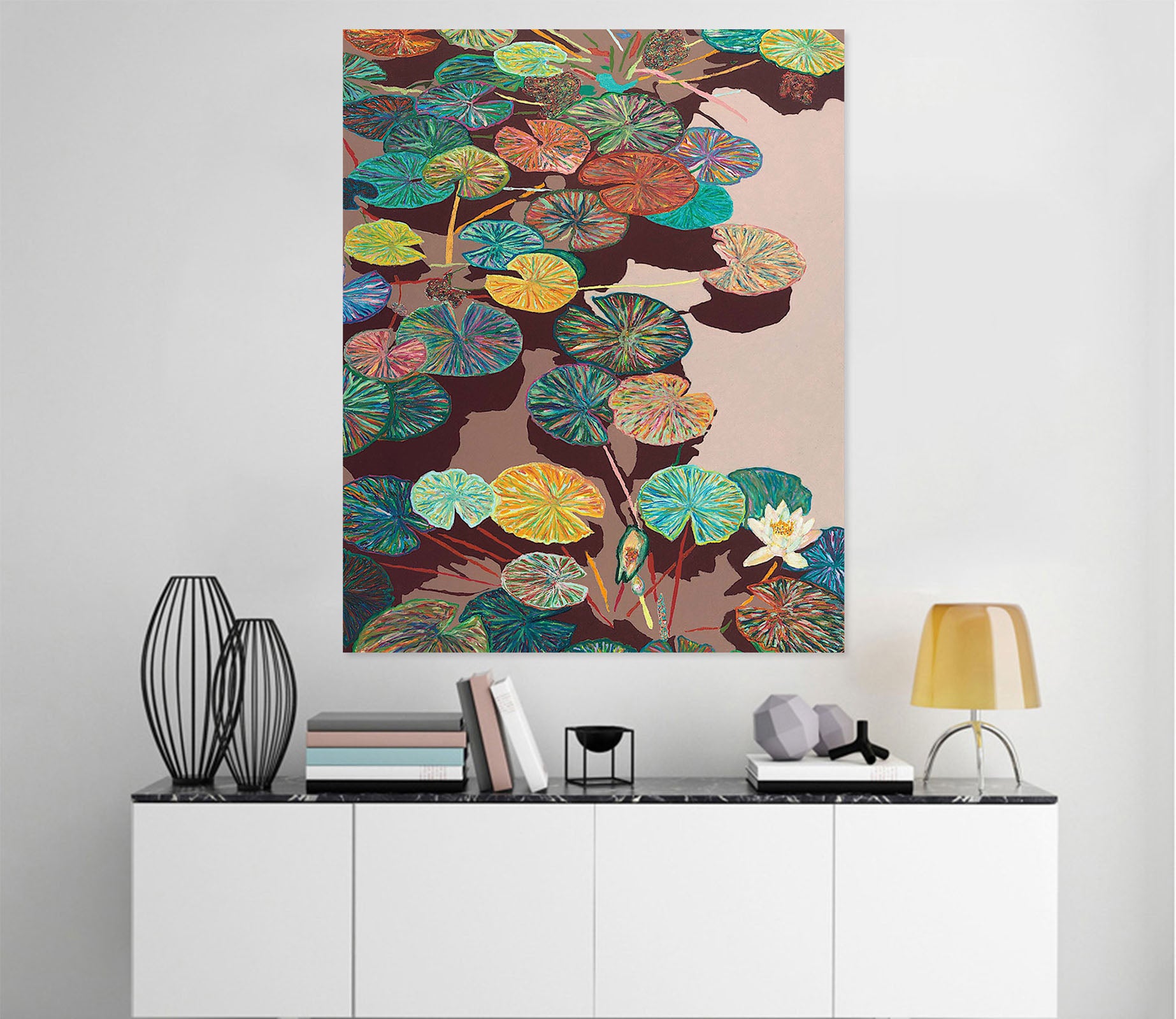 3D Lotus Pond 299 Allan P. Friedlander Wall Sticker