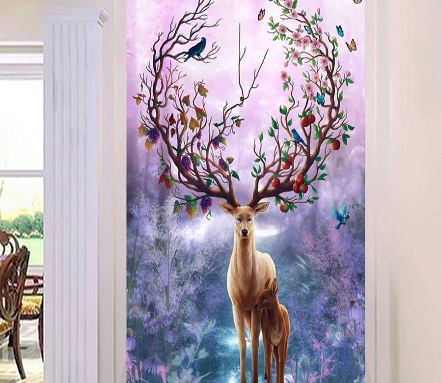 3D Elk Garland 654 Wall Murals Wallpaper AJ Wallpaper 2 