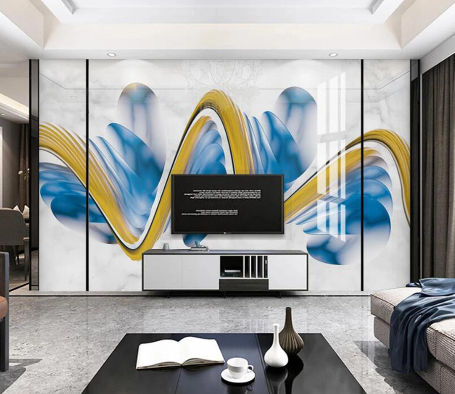 3D Rich Two-color Ribbon 790 Wall Murals