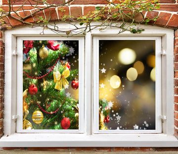  AJ WALLPAPER 3D Red 0040 Christmas Window Film Print Sticker  Cling Stained Glass Xmas US Lv (Vinyl (No Glue & Removable),  254x416cm【100x164】) : Tools & Home Improvement