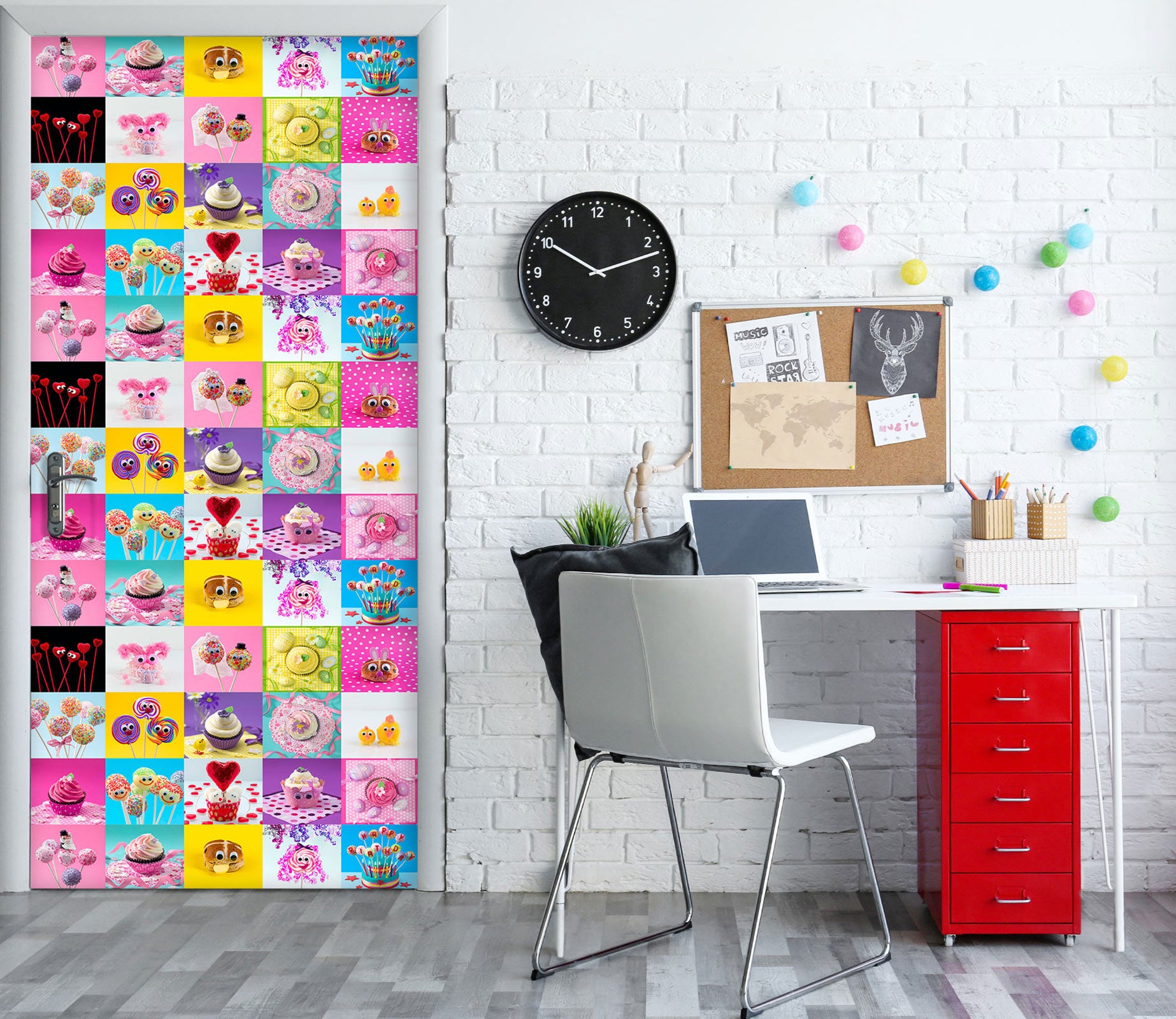 3D Colorful Dessert Ice Cream 10725 Assaf Frank Door Mural