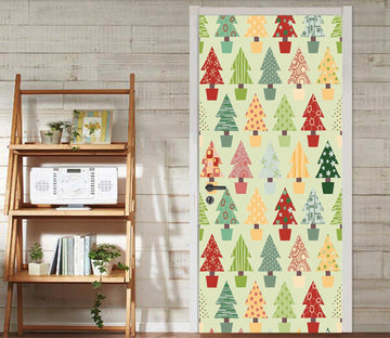 3D Christmas Xmas Lovely Trees 6 Door Mural Wallpaper AJ Wallpaper 
