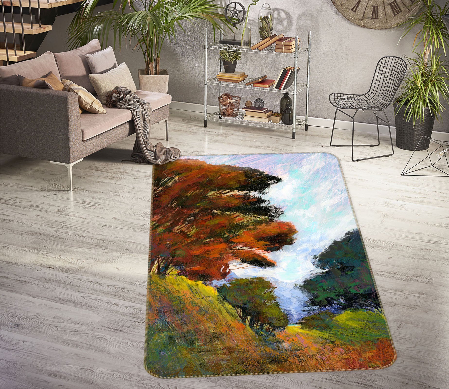 3D Forest Tree 1113 Michael Tienhaara Rug Non Slip Rug Mat