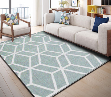 3D Light Green Geometry WG171 Non Slip Rug Mat Mat AJ Creativity Home 