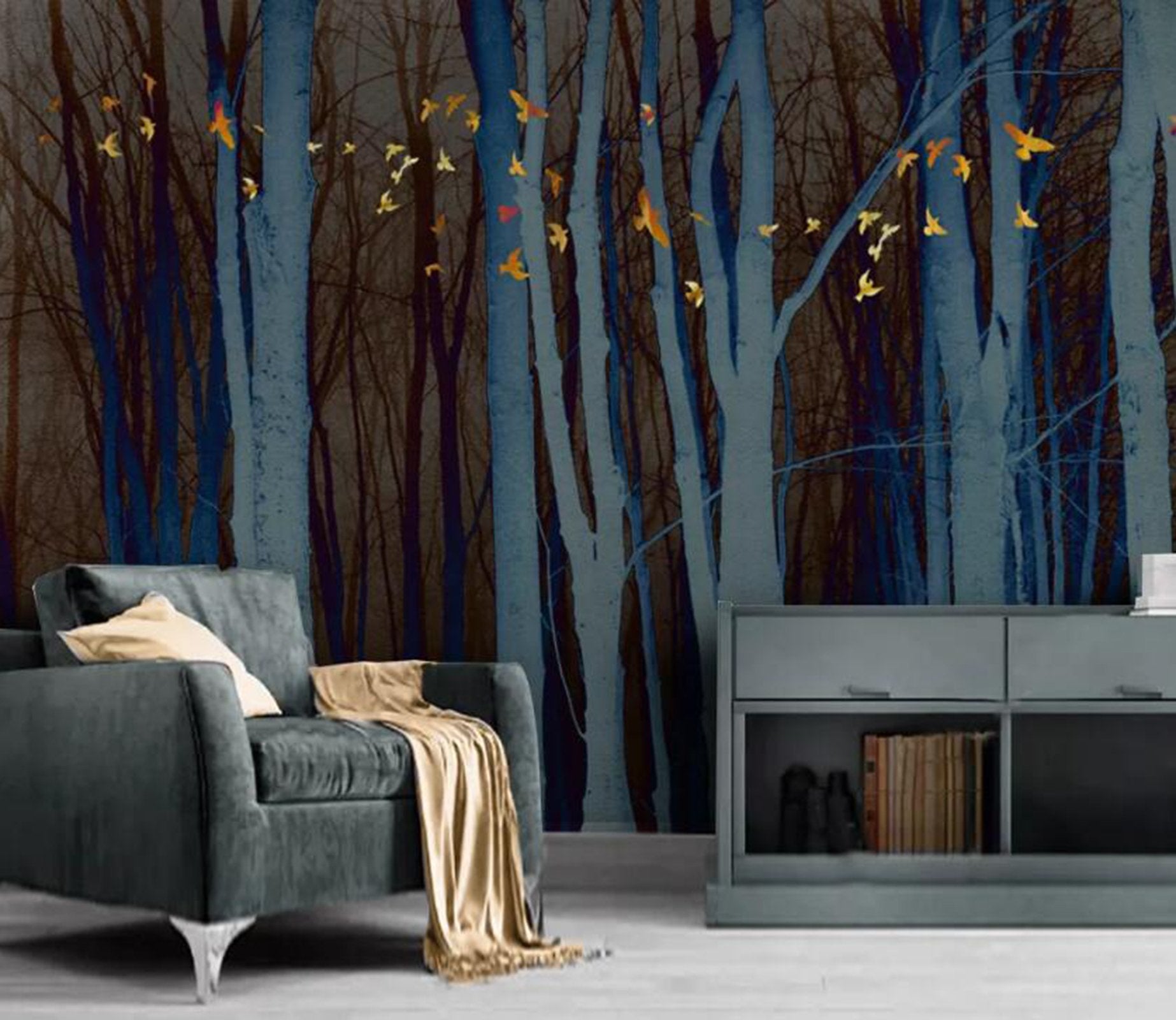 3D Black Woods WC18 Wall Murals Wallpaper AJ Wallpaper 2 