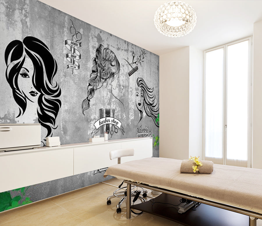 3D Long Hair Styling 1566 Wall Murals
