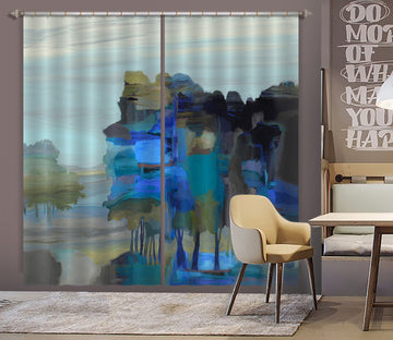 3D Blue Lake 066 Michael Tienhaara Curtain Curtains Drapes