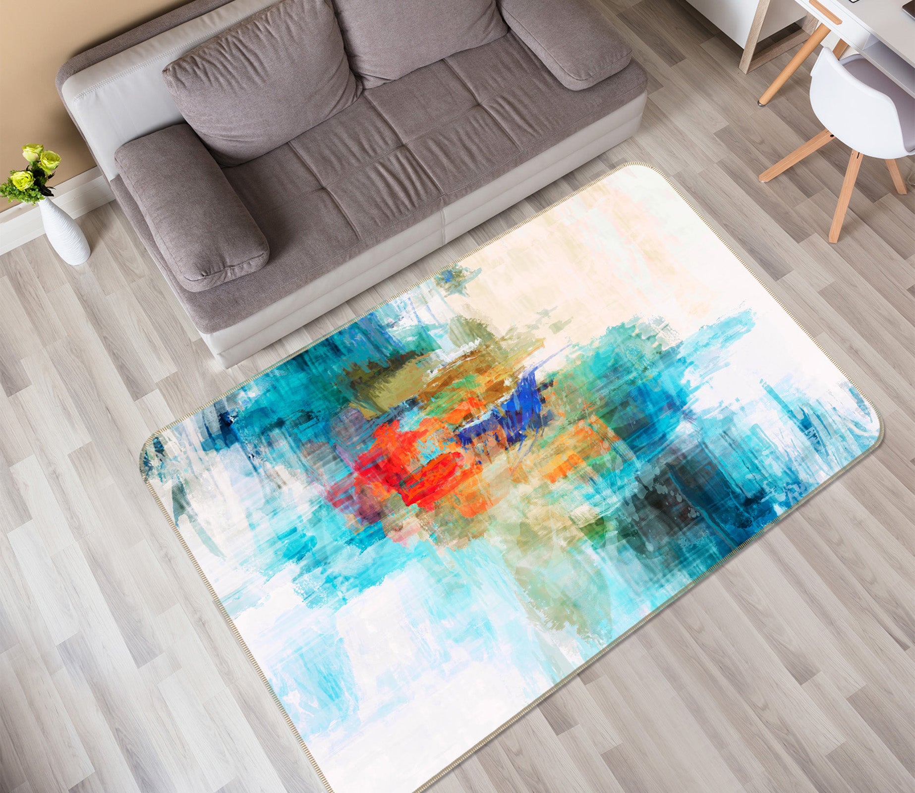 3D Abstract Art 106 Michael Tienhaara Rug Non Slip Rug Mat