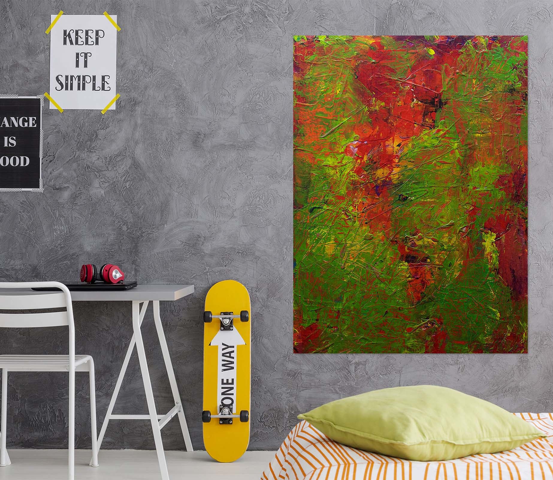 3D Safflower Green Leaf 026 Allan P. Friedlander Wall Sticker