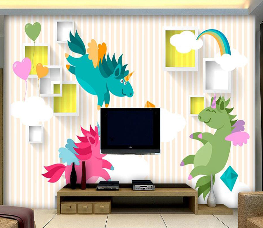 3D Happy Little Dragon 012 Wall Murals