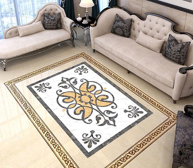 3D Black Pattern WG124 Floor Mural Wallpaper AJ Wallpaper 2 