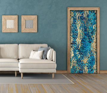 3D Blue Gold Pattern 102103 Andrea Haase Door Mural