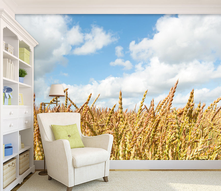 3D Golden Wheat 1031 Wall Murals