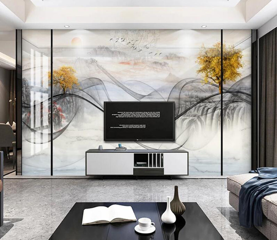 3D Beautiful Mountain View 098 Wall Murals