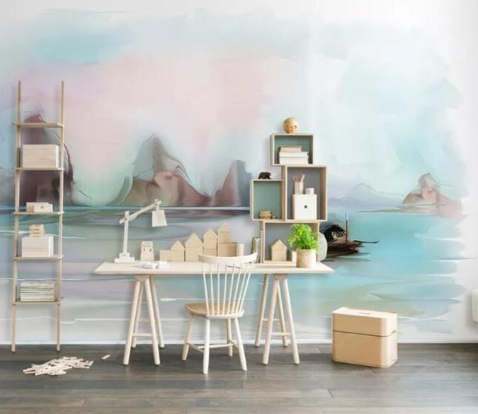 3D River Mountain 138 Wall Murals Wallpaper AJ Wallpaper 2 