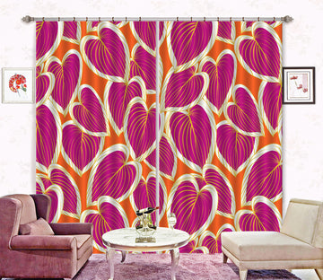 3D Red Heart Flower Pattern 11129 Kashmira Jayaprakash Curtain Curtains Drapes