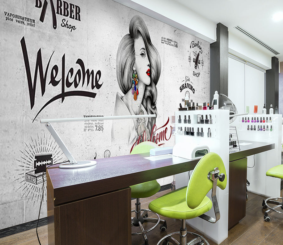 3D Short Hair Girl 1573 Wall Murals