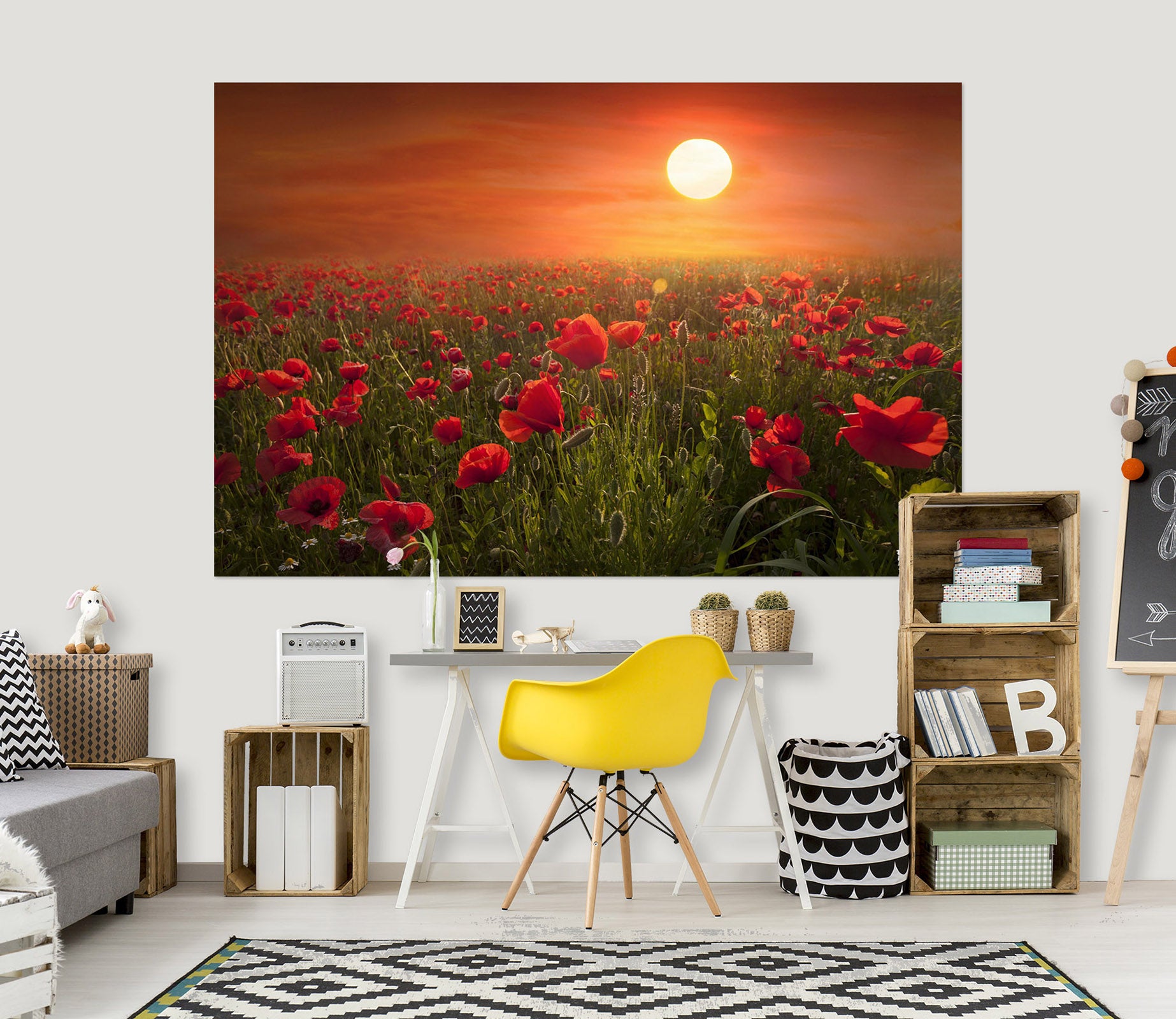 3D Sunrise Rose 169 Marco Carmassi Wall Sticker