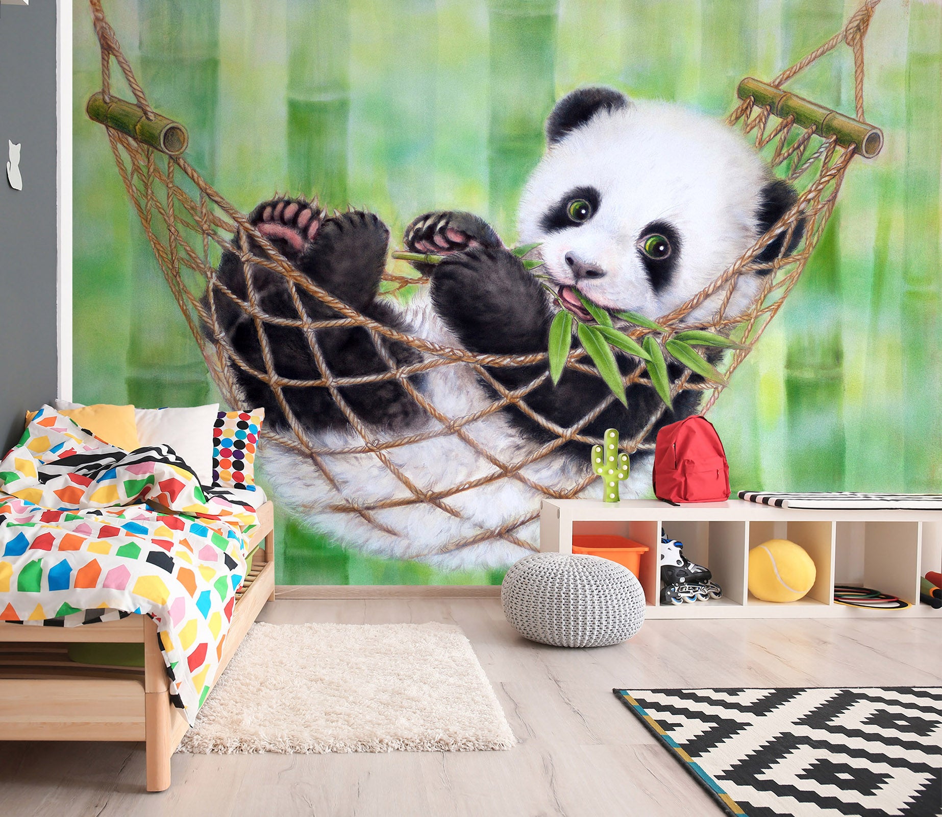 3D Cute Panda 5418 Kayomi Harai Wall Mural Wall Murals