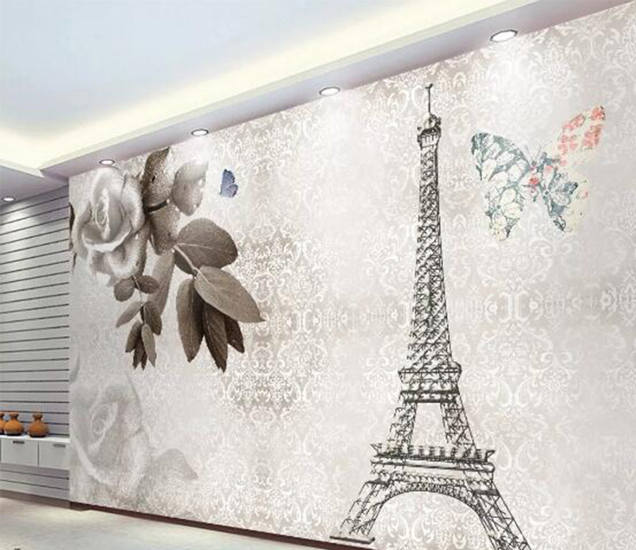3D Tower Rose WC222 Wall Murals