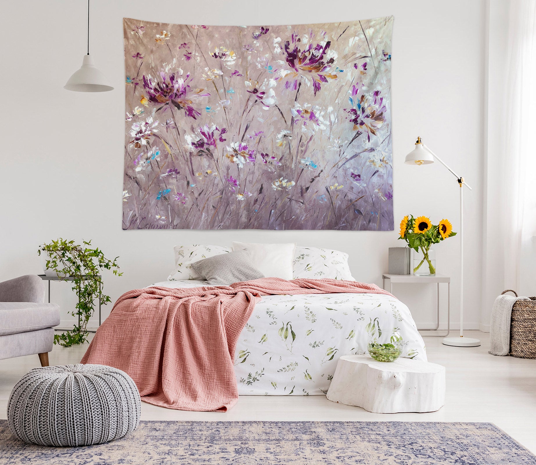 3D Purple Flower 3493 Skromova Marina Tapestry Hanging Cloth Hang