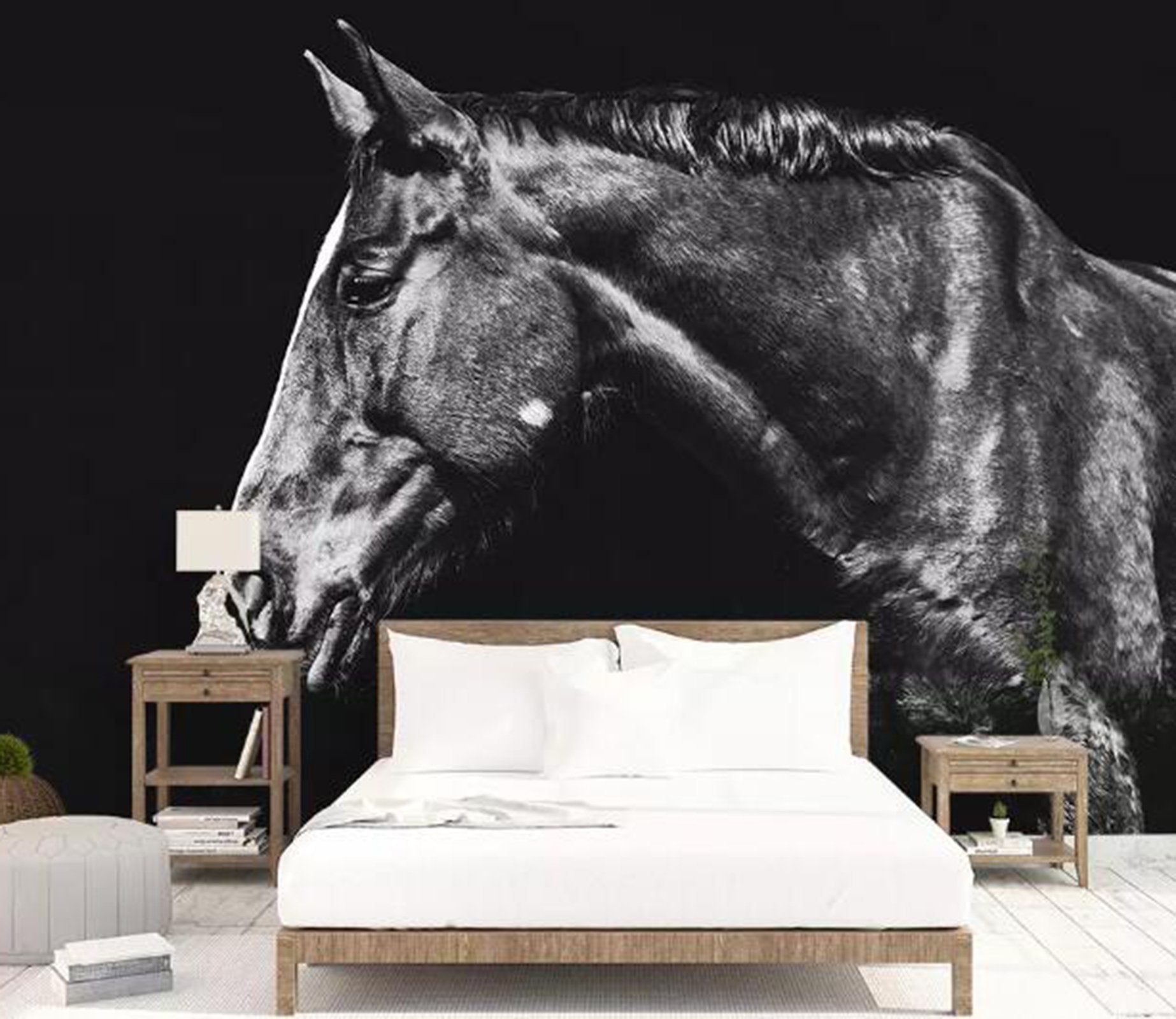 3D Black Horse WG27 Wall Murals Wallpaper AJ Wallpaper 2 