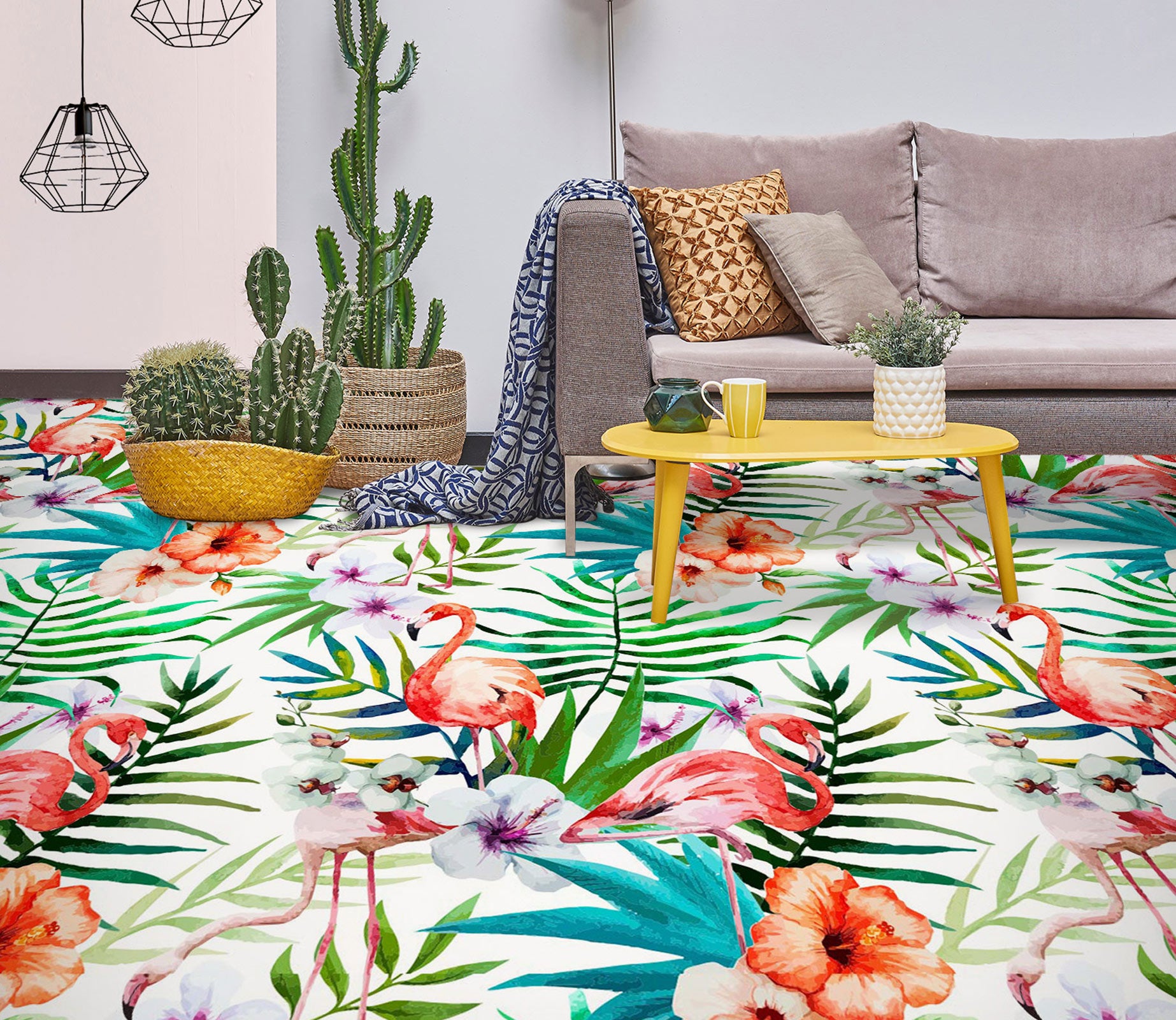 3D Cute Flamingos 1164 Floor Mural  Wallpaper Murals Self-Adhesive Removable Print Epoxy