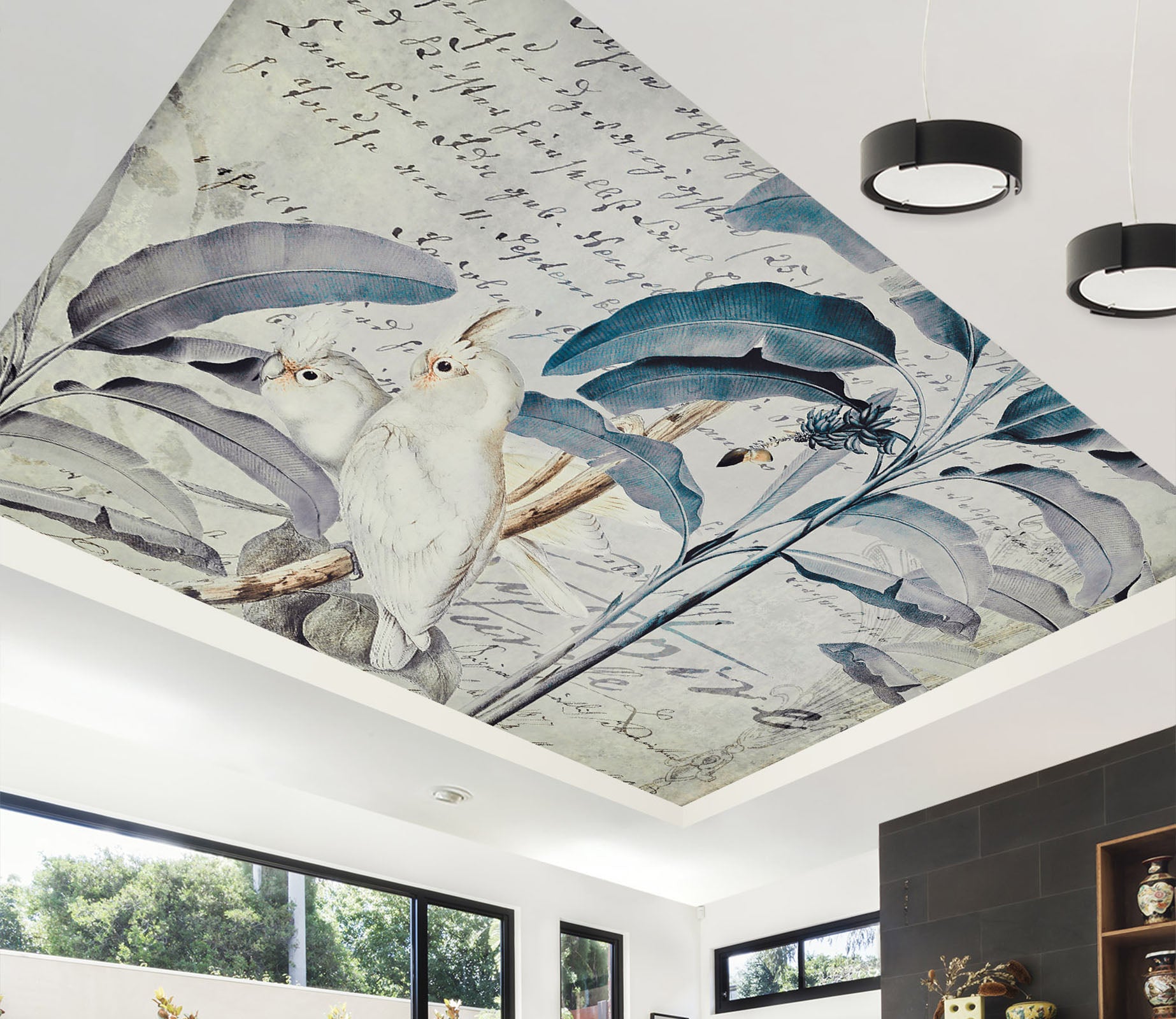 3D White Parrot 5262 Andrea Haase Ceiling Wallpaper Murals
