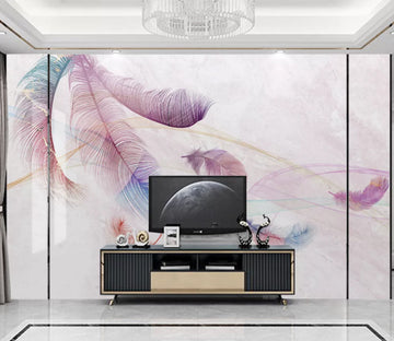 3D Purple Feathers WC2539 Wall Murals