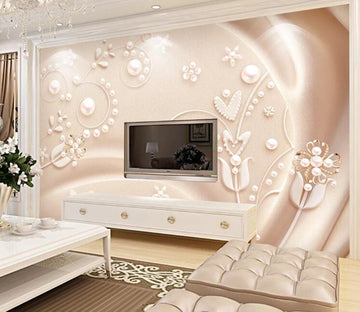 3D Pearl Flower WC20 Wall Murals Wallpaper AJ Wallpaper 2 