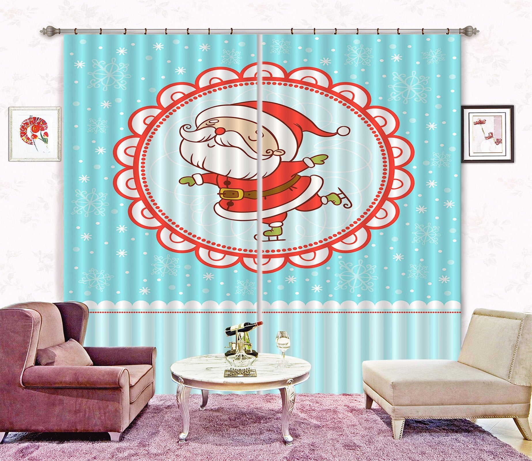 3D Old Man Pattern Lace 66 Curtains Drapes Curtains AJ Creativity Home 