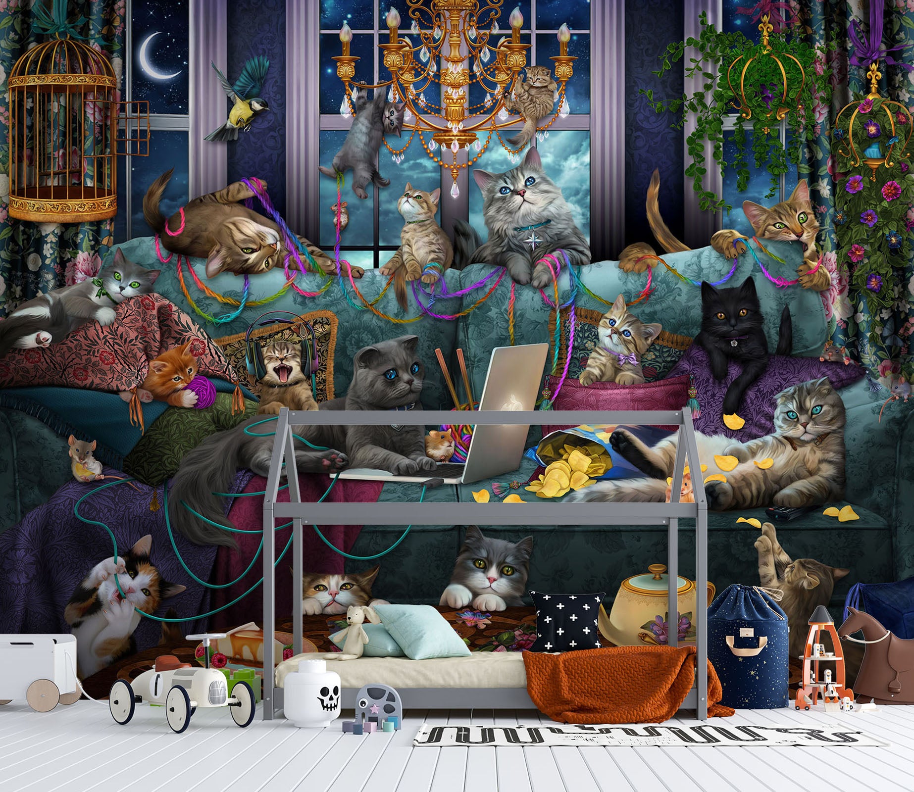 3D Sofa Cat 8753 Brigid Ashwood Wall Mural Wall Murals