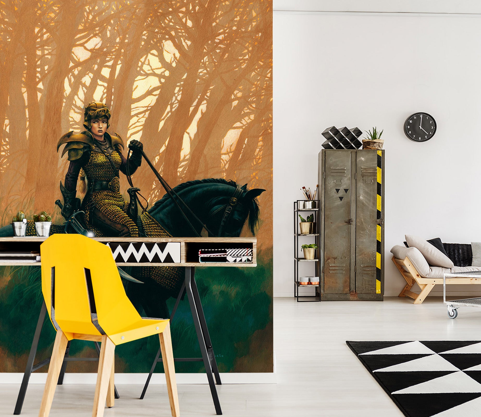 3D Forest Female Knight 7118 Ciruelo Wall Mural Wall Murals