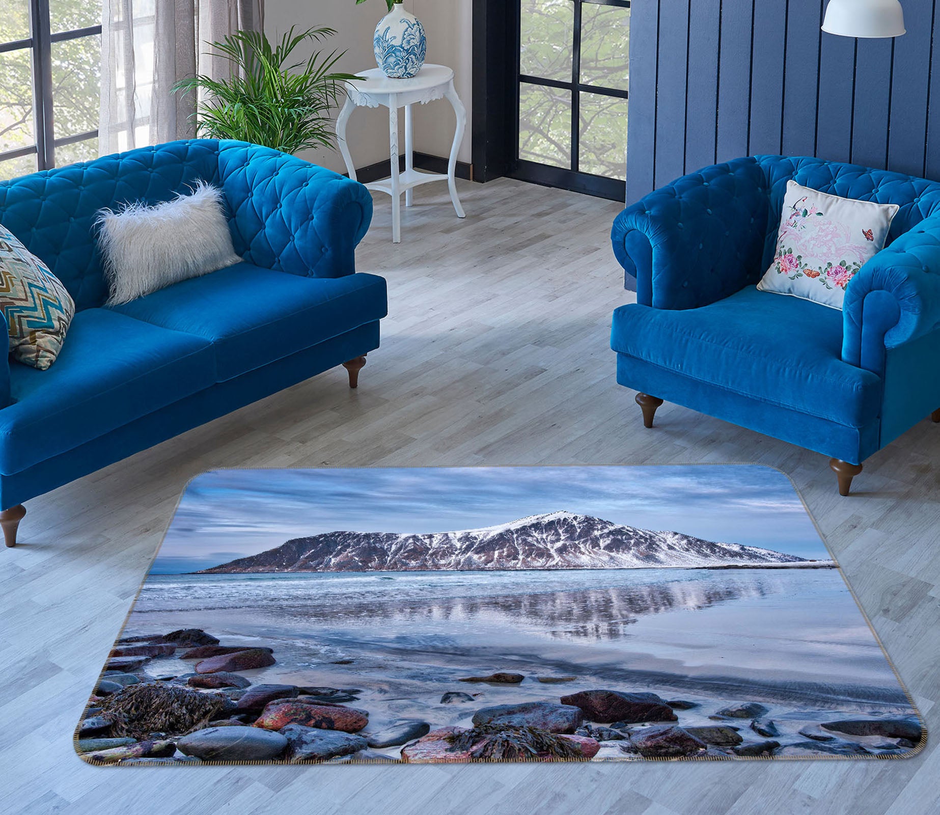 3D Glacier 1107 Marco Carmassi Rug Non Slip Rug Mat