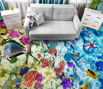 3D Funny Fish 624 Floor Mural  Wallpaper Murals Rug & Mat Print Epoxy waterproof bath floor