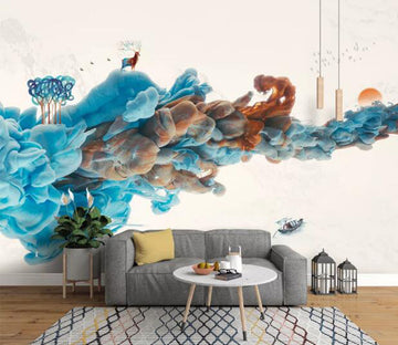 3D Blue Cloud WC941 Wall Murals