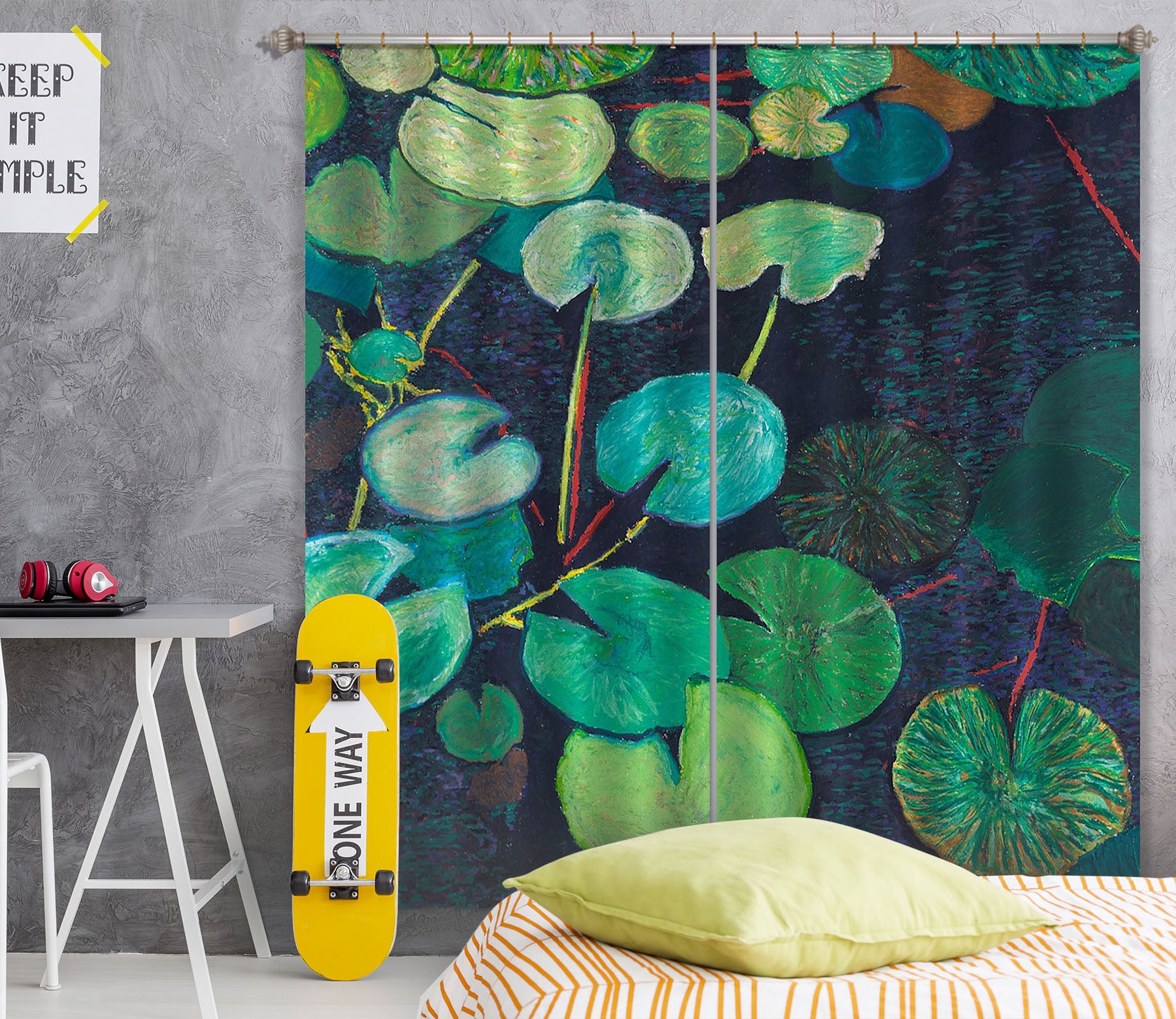 3D Lotus Leaf 226 Allan P. Friedlander Curtain Curtains Drapes