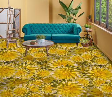3D Dazzling Yellow Flowers 493 Floor Mural  Wallpaper Murals Rug & Mat Print Epoxy waterproof bath floor