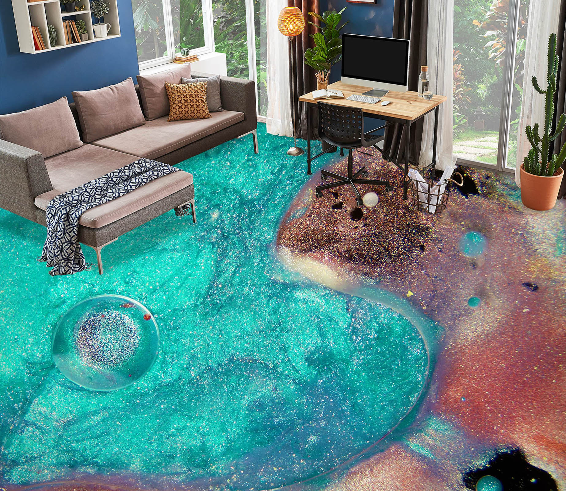 3D Dreamy Sea Of Love 748 Floor Mural  Wallpaper Murals Rug & Mat Print Epoxy waterproof bath floor