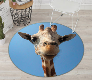 3D Giraffe Cute 052 Animal Round Non Slip Rug Mat Mat AJ Creativity Home 