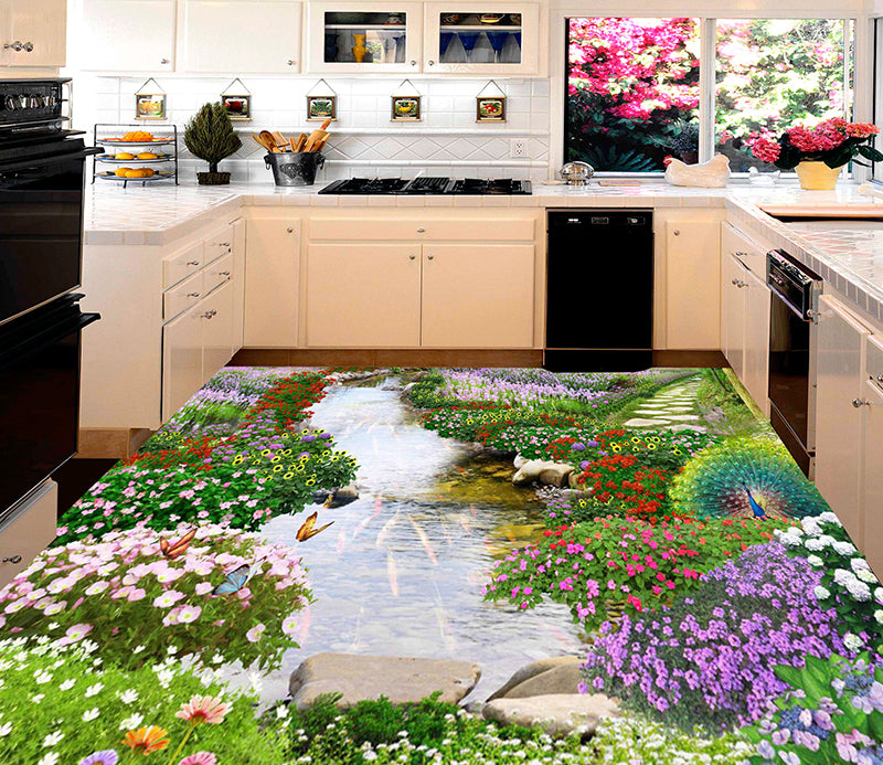 3D Spring Garden 134 Floor Mural  Self-Adhesive Sticker Bathroom Non-slip Waterproof Flooring Murals