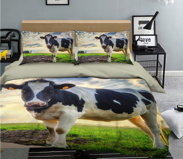 3D Pasture Cow 030 Bed Pillowcases Quilt