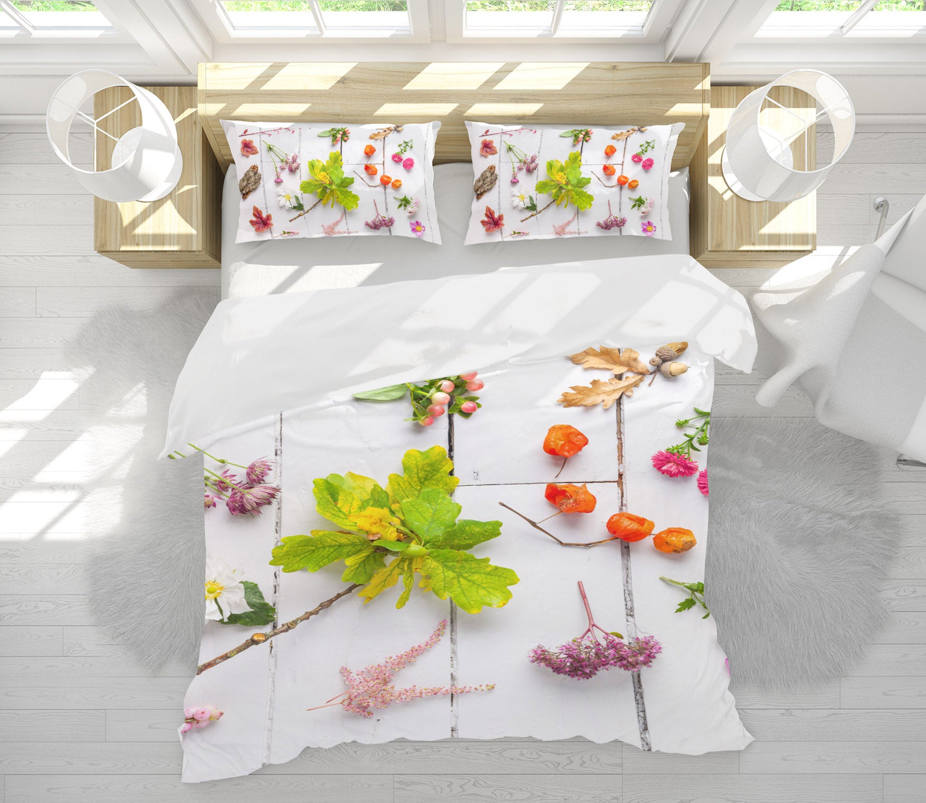 3D Red Maple Leaf 7115 Assaf Frank Bedding Bed Pillowcases Quilt Cover Duvet Cover