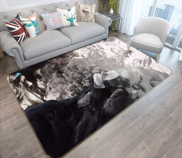 3D Black Gouache 30 Non Slip Rug Mat Mat AJ Creativity Home 